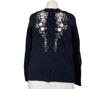VTG Grannycore Lambswool Floral Cardigan Sweater 60’s/70’s Women’s Sz 42